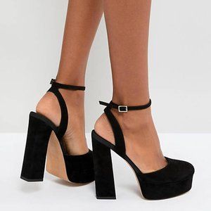 ASOS DESIGN Priority platform high heeled shoes in black 7
